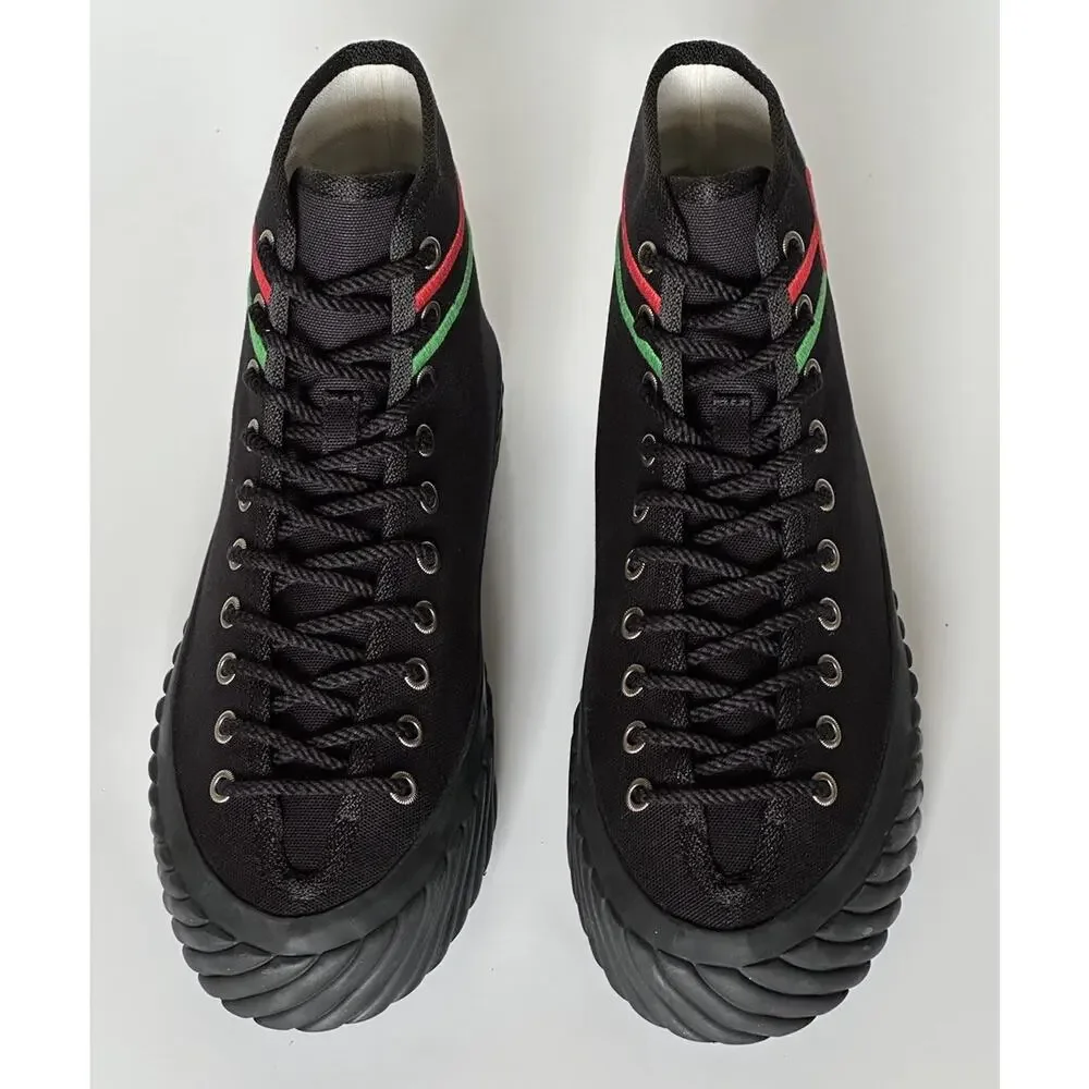 NIB Gucci Fabric Black High-top Sneakers 12.5 US (Gucci 11.5) 703033 Spain